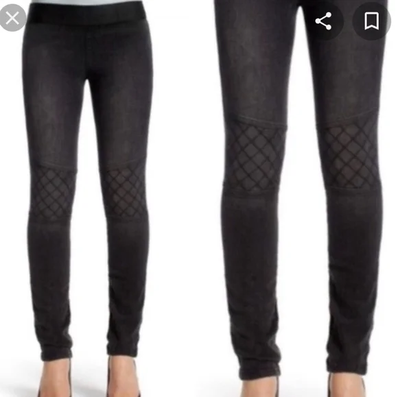 Sold Cabi black moto zipper detail skinny jegging style 516 - Picture 2 of 7